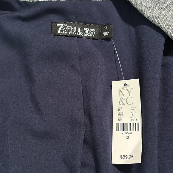 NWT New York & Company-7th Avenue Design Studio Linen Blend 3/4 Sleeve Blazer - Picture 7 of 13